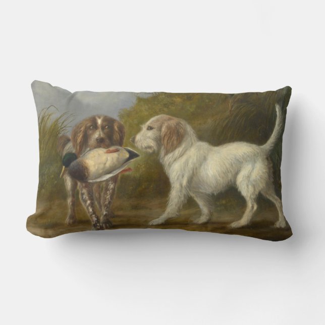 Hunting Dogs (by Carlo Ademollo) Lumbar Pillow (Front)