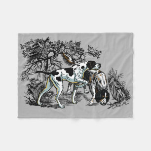 hunting dogs fleece blanket