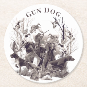 Hunting dogs ,Gun dogs, Hunting season Round Paper Coaster