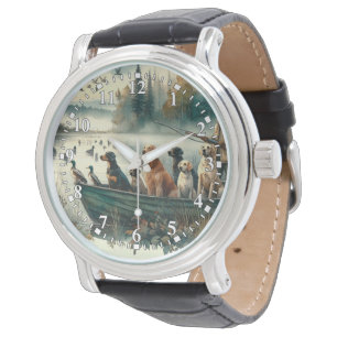 Hunting Dogs in a Boat Watch