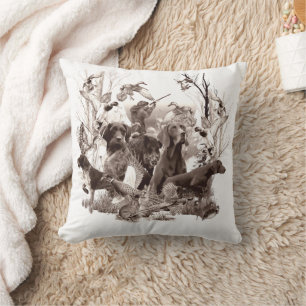 Hunting dogs  throw pillow