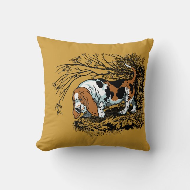 hunting dogs throw pillow (Front)
