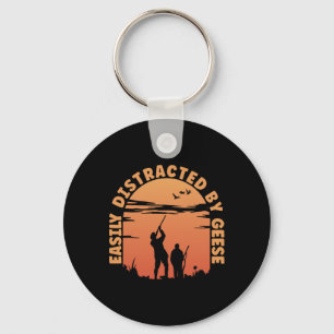 Hunting Ducks Distracted By Goose Hunter  Keychain