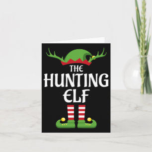 Hunting Elf Family Matching Group Christmas  Card