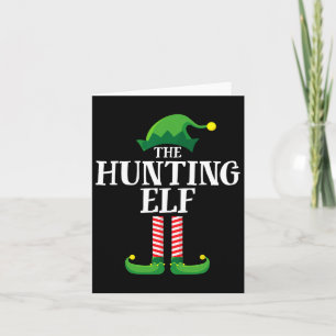 Hunting Elf Matching Family Group Christmas Party Card