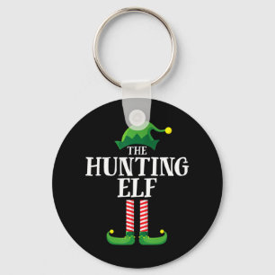Hunting Elf Matching Family Group Christmas Party Keychain