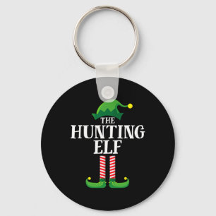 Hunting Elf Matching Family Group Christmas Party Keychain