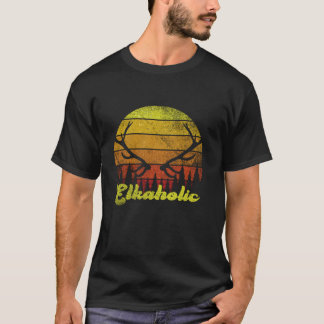 Hunting Elkaholic Hunters Retro Men Wilderness Hun T-Shirt