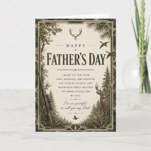 Hunting Father's Day Card for Dad Deer & Ducks