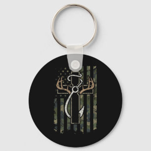 Hunting Fishing Faith - Christian Hunter Fisherman Keychain
