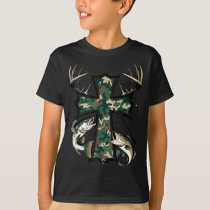 Hunting Fishing Faith - Christian Hunter Fisherman T-Shirt