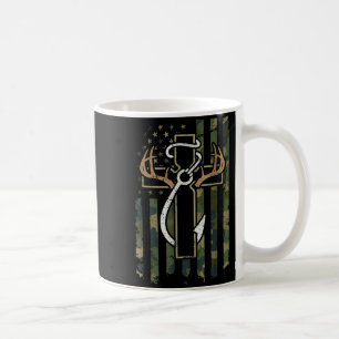 Hunting Fishing Faith Deer Antlers Cross Hook Chri Coffee Mug