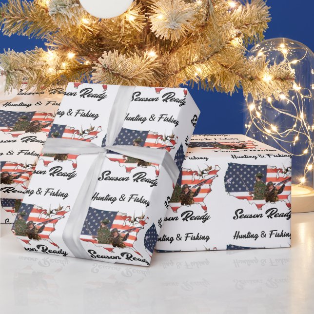 Hunting & Fishing  T-Shirt Trucker Hat Button Tape Wrapping Paper (Holidays)