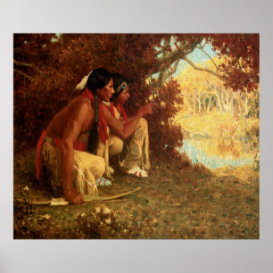 Hunting for Deer, by Eanger Irving Couse Poster