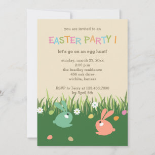 Hunting for Easter Eggs Easter Party Invitations