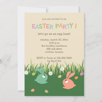 Hunting for Easter Eggs Easter Party Invitations