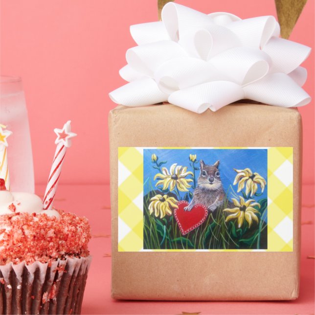 "Hunting for Valentines" Rectangular Sticker (Party)
