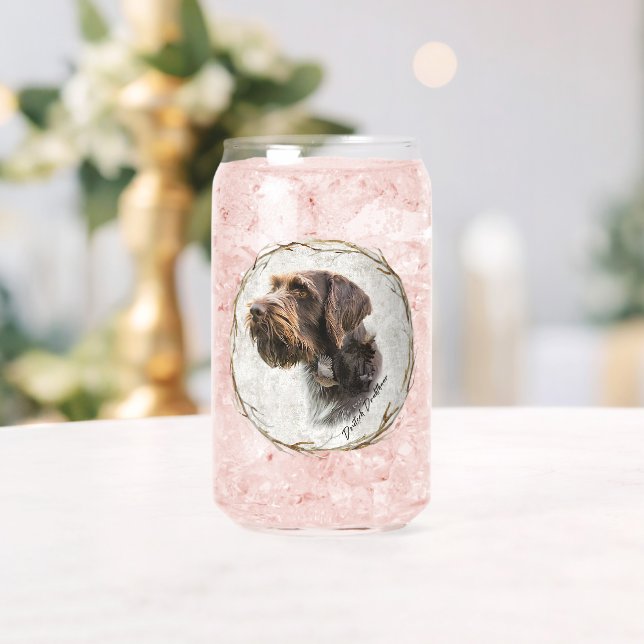 Hunting, German Wirehaired Pointer Can Glass (Insitu (Wedding))