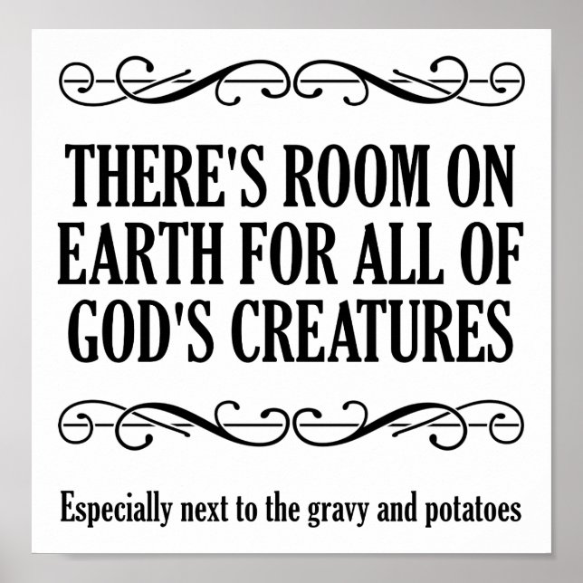 Hunting God's Creatures Funny Hunting Poster (Front)