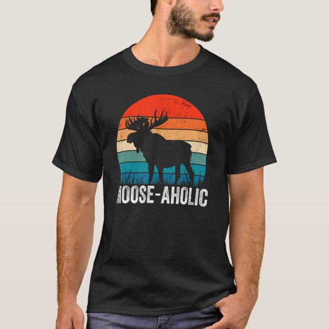 Hunting Graphic Moose aholic Women Men Moose Hunte T-Shirt (Front)