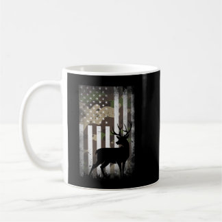 Hunting Hunters Deer USA US American Flag Camo Cam Coffee Mug