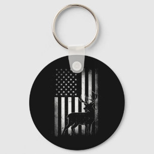 Hunting Hunters Deer Usa Us American Flag Camo Cam Keychain