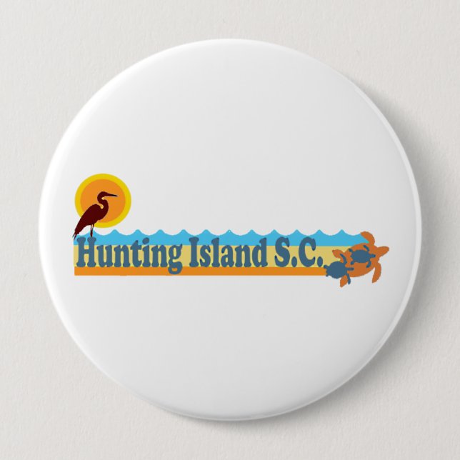 Hunting Island. 4 Inch Round Button (Front)