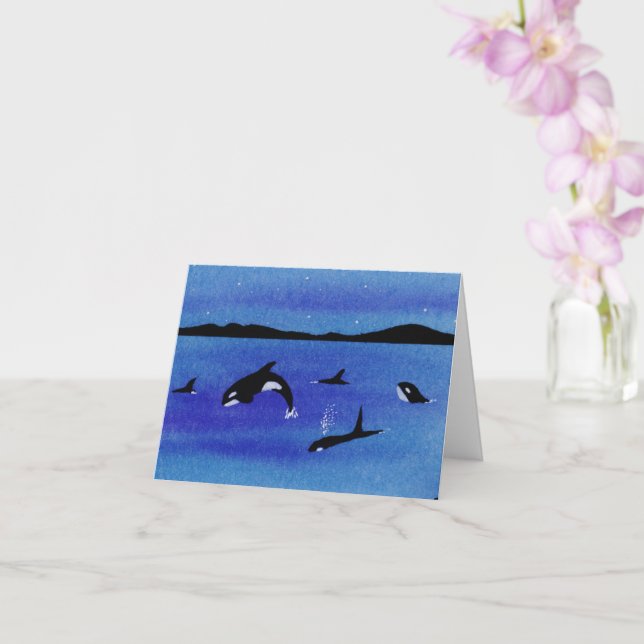Hunting Killer Whales Card (Orchid)
