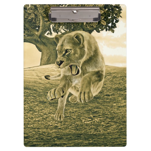 Hunting Lioness Clipboard (Front)