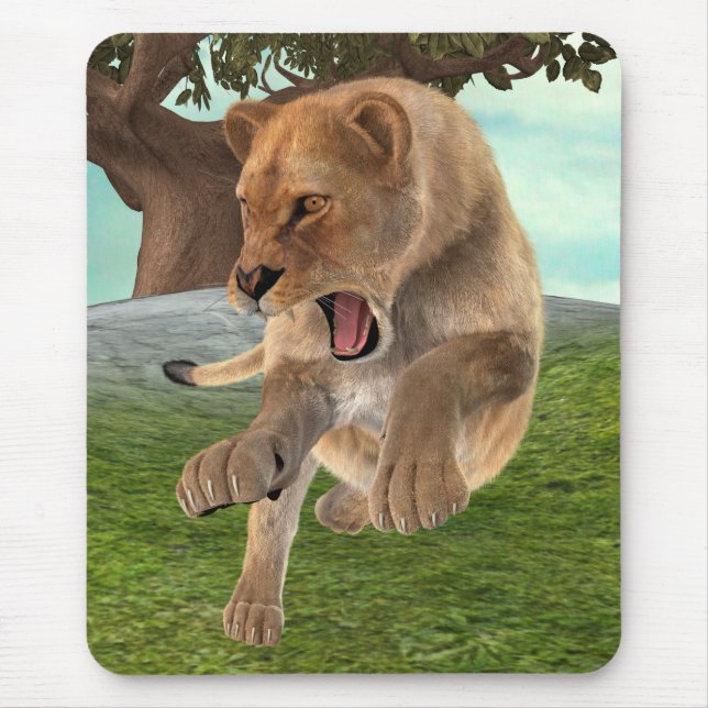 Hunting Lioness Mouse Pad (Front)