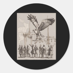 Hunting Medieval Falconry Art Classic Round Sticker
