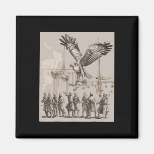 Hunting Medieval Falconry Art Magnet