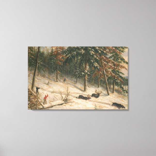 Hunting Moose Canvas Print (Front)
