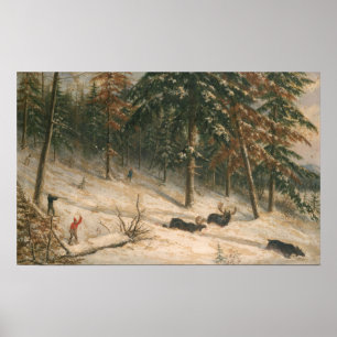 Hunting Moose Poster