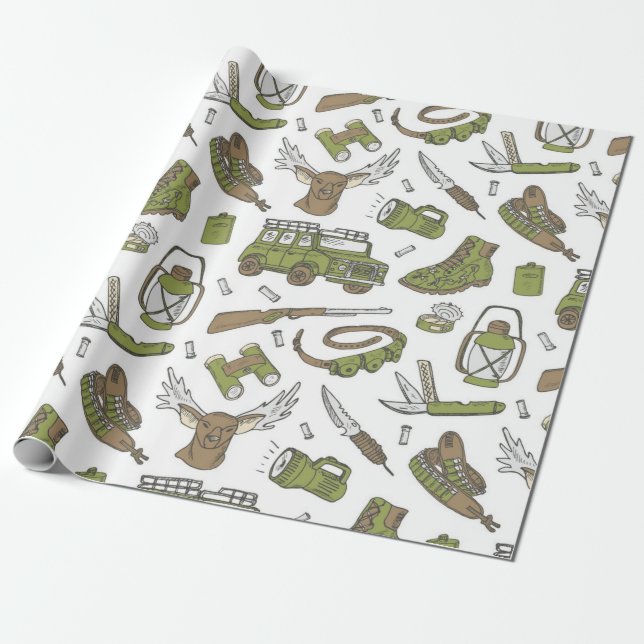 Hunting Pattern Wrapping Paper (Unrolled)