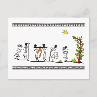 hunting_peoples_saura_Indian_Tribal_Painting Postcard
