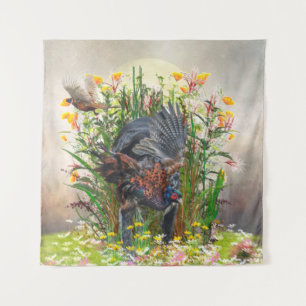 Hunting pheasant tapestry
