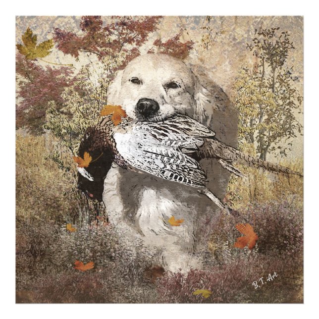 Hunting pheasant ,  tapestry poster acrylic print  (Front)