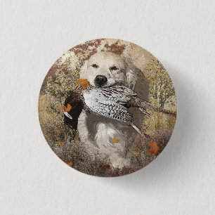 Hunting pheasant , tapestry poster acrylic print 1 inch round button