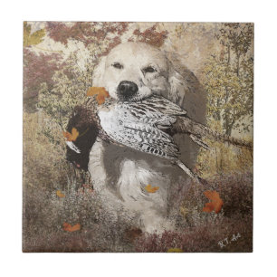 Hunting pheasant , tapestry poster acrylic print tile