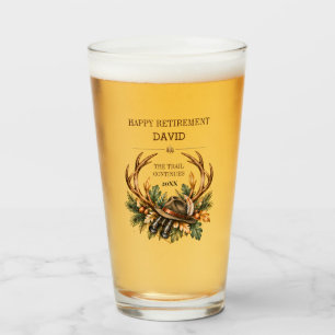 Hunting Retirement Keepsake Deer Antlers Gift Glass