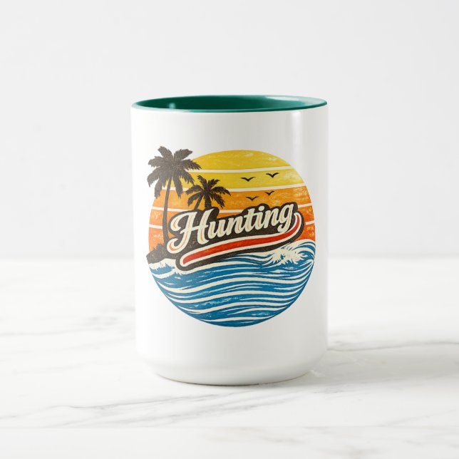 Hunting Retro Sunset Design Mug (Center)