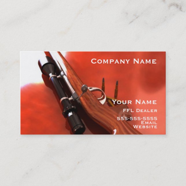 Hunting rifle business card 3 (Front)