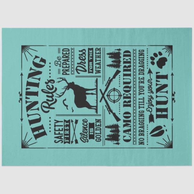 Hunting Rules Tissue Paper (Front)