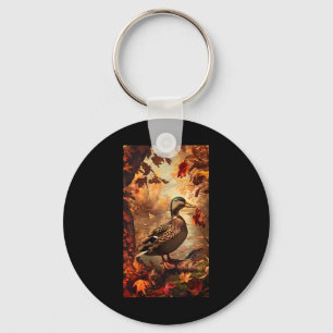 Hunting Scene Mallard Duck Autumn Wildlife Nature  Keychain