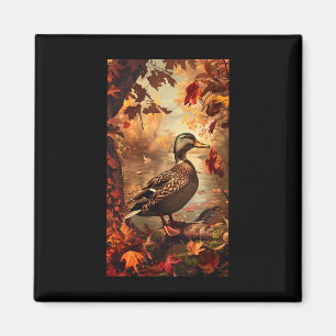 Hunting Scene Mallard Duck Autumn Wildlife Nature Magnet