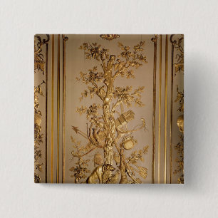Hunting scene, wood panelling  from dining 2 inch square button