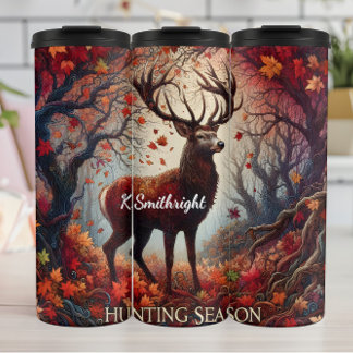 Hunting Season Deer Autumn Forest Thermal Tumbler