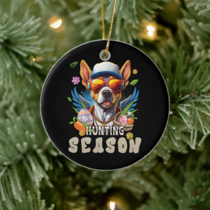 Hunting Season Deer Easter Egg Ceramic Ornament