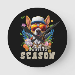 Hunting Season Deer Easter Egg Round Clock